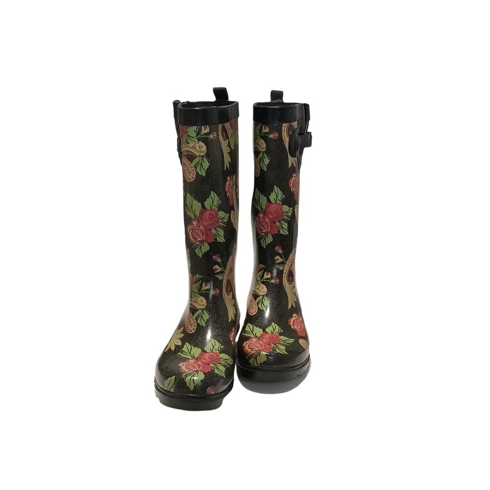 CAPELLI New York Womens‎ Floral Knee High Rain Boots - Size 7